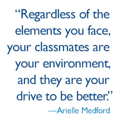 quote: Regardless of the elements you face, your classmates are your environment, and they are your drive to be better 