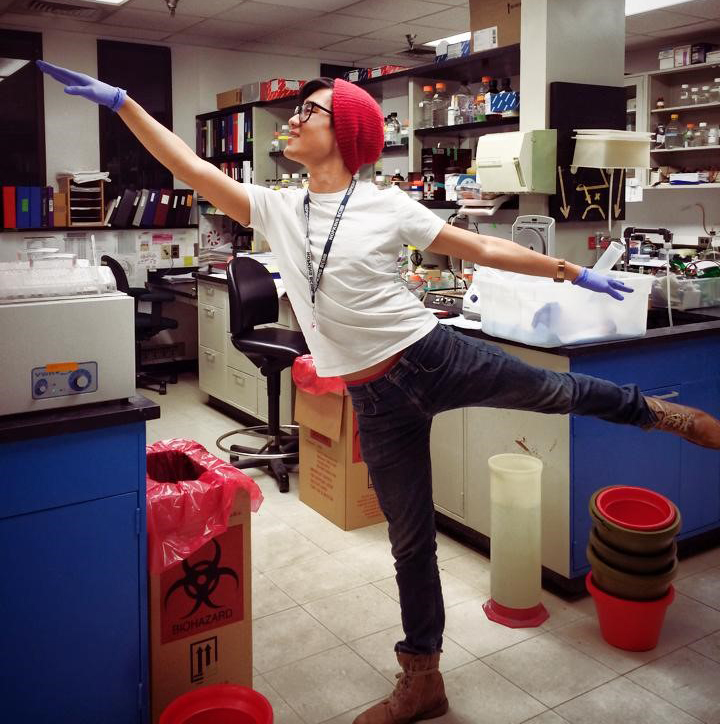 chris cho dancing in the lab