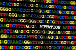 the word 'mutation' written in a sequence of DNA letters