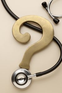 A question mark made by a stethoscope