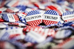 clinton and trump election day buttons