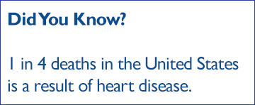 Did you know: 1 in 4 deaths in the U.S. is a result of heart disease?