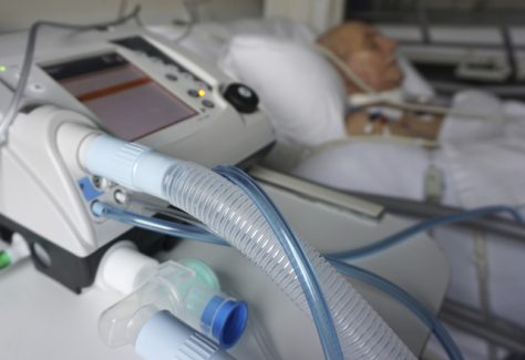 patient lying in the hospital bed