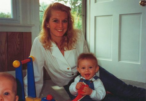 Carson Woodbury with his mother