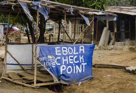 A photo of an ebola check point in Sierra Leone.