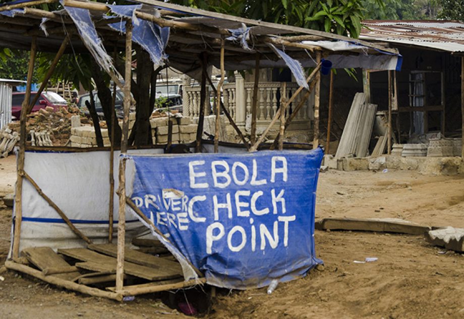 A photo of an ebola check point in Sierra Leone.