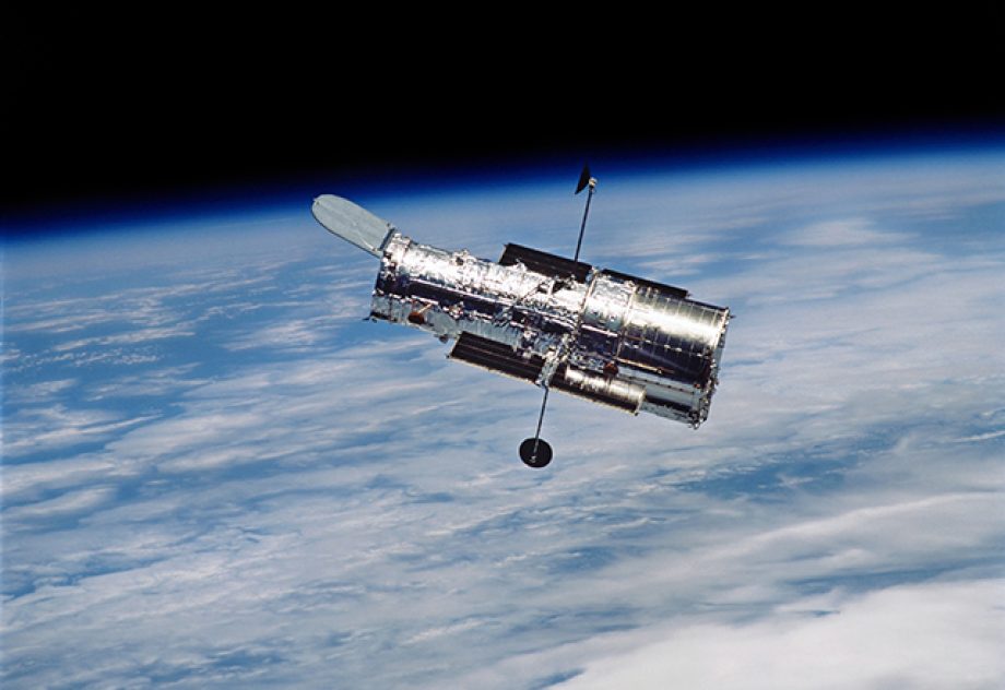 Hubble Space Telescope in orbit around Earth.