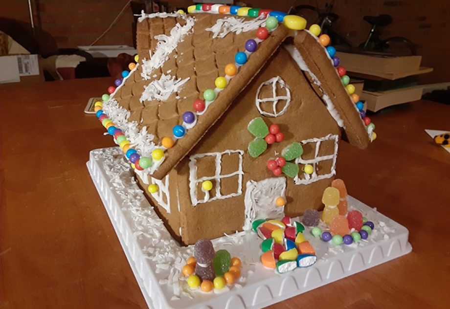 A gingerbread house made by Veronica Busa.