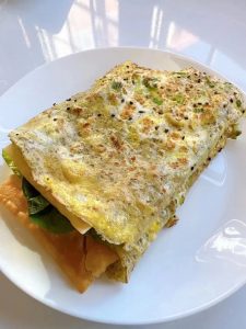 Figure 1: Chinese crepes with eggs. Photo courtesy of author.