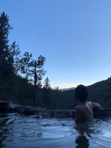 Soaking in Spence Hot Springs deep in the Jemez Mountains 1