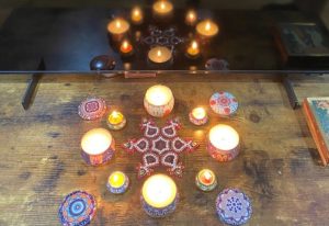 Lighting Diwali diyas